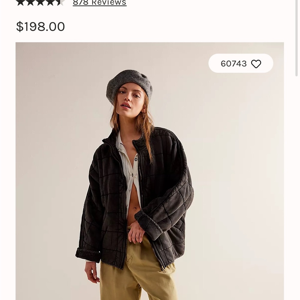 New Free People Black Quilted Jacket